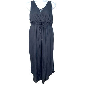 Swimsuits for All Plus Sz 18-20 Swim Cover Up Maxi Dress Drawstring Waist Blue
